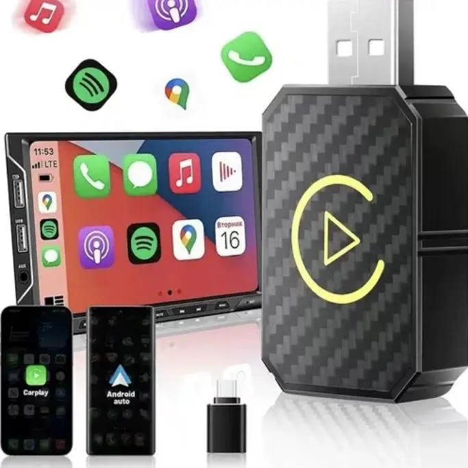 Mini Wireless Apple CarPlay Adapter, for both Apple and Android,converts wired to wireless, suitable for factory wired CarPlay cars from 2016+