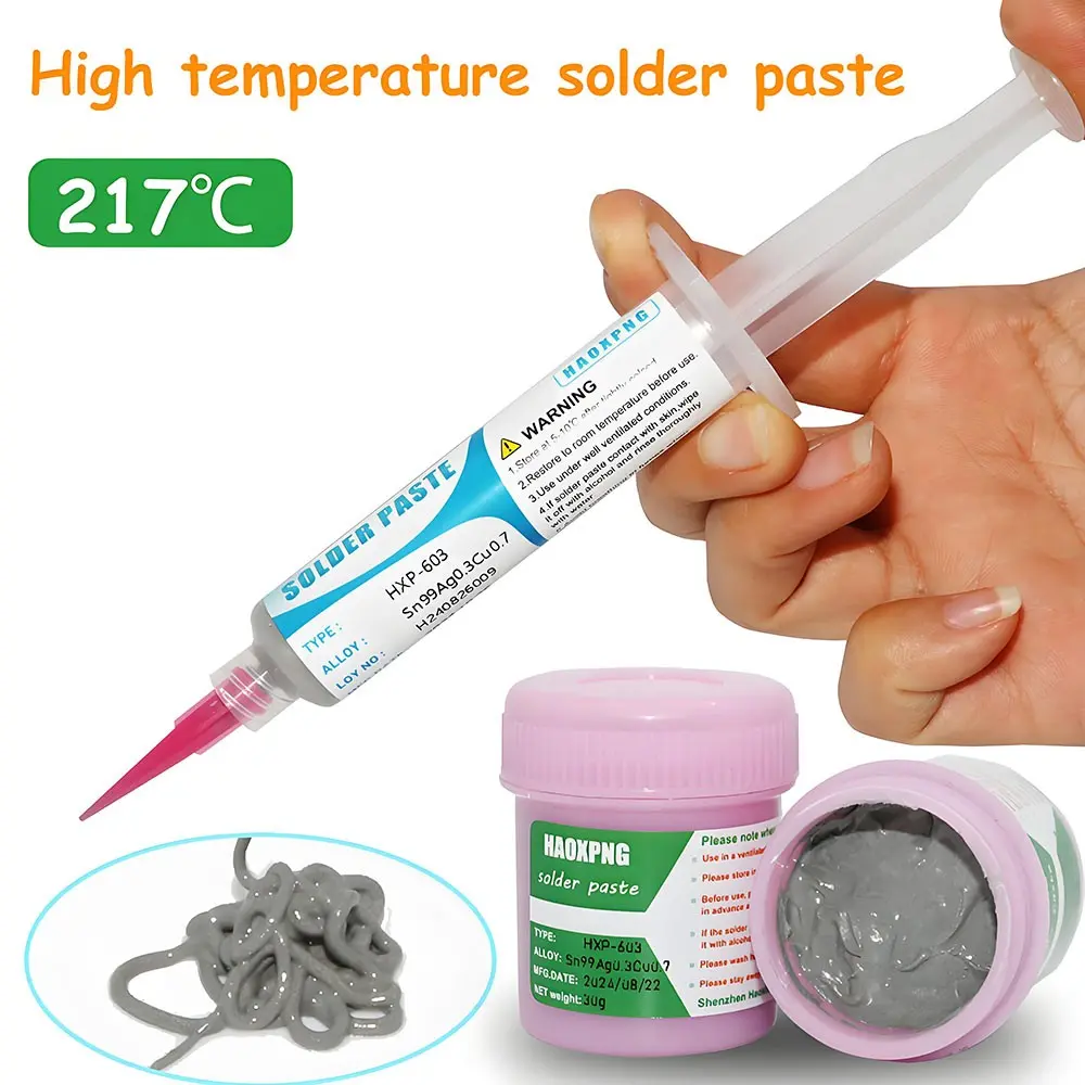 Sn99ag0.3cu0.7 Lead-free Solder Paste 217°c No-clean High Temperature Solder Paste For Smd/bga/smt/ic/pcb Repair