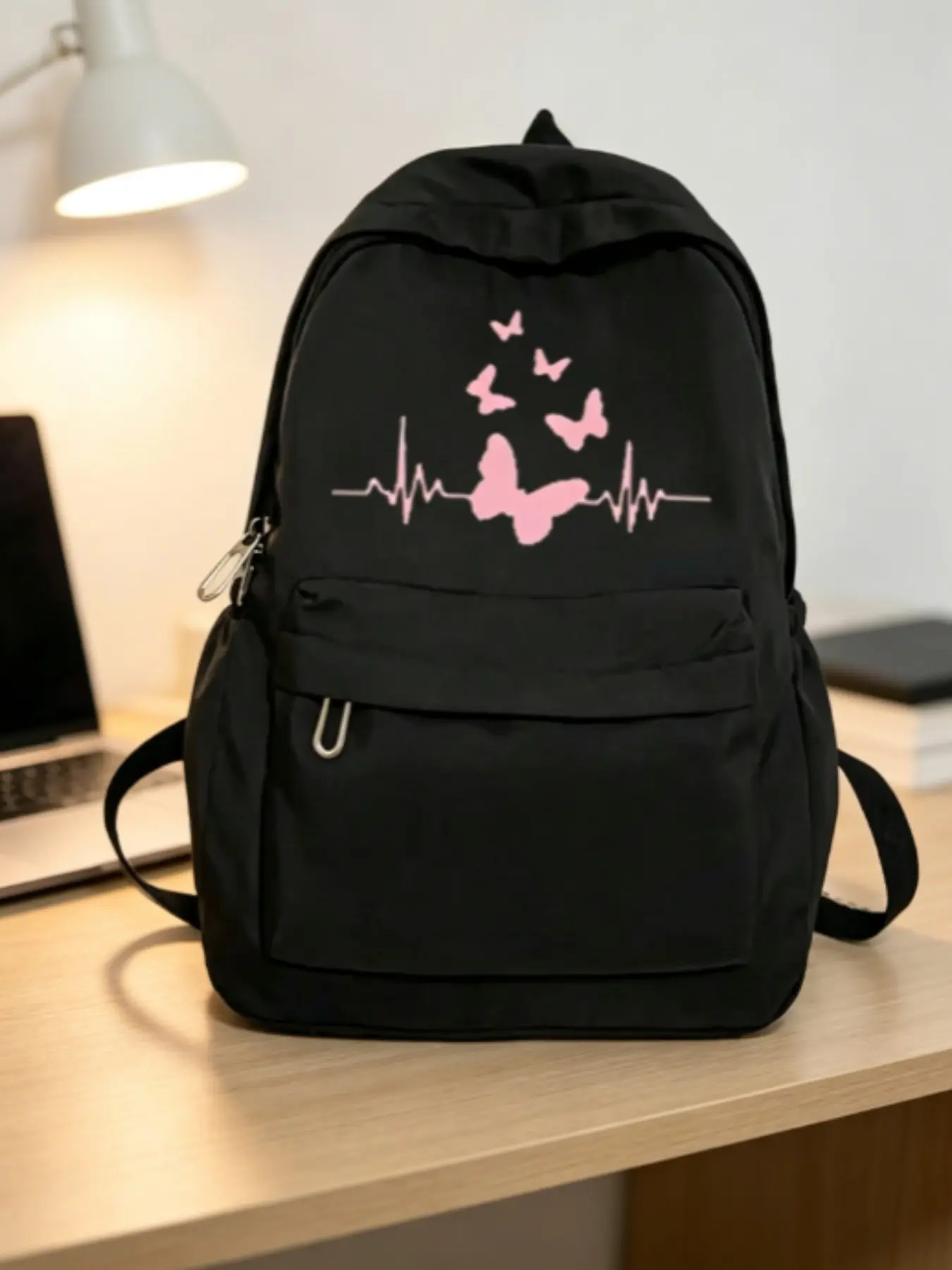 Butterfly Print Backpack, Casual Travel Bag, Large Capacity Unisex Backpack, Student Backpack, Laptop Backpack, Adjustable Straps, Gift Idea