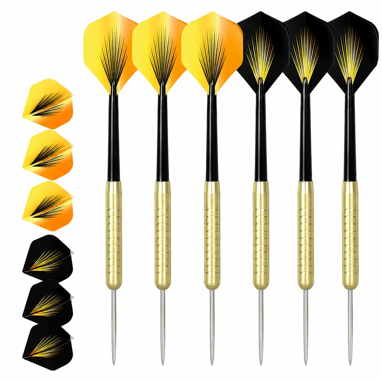 Professional Steel Tip Darts Set - 3-Piece with Tungsten Tips, Extra Shafts, Flights for Precision Throws, Competitive Play, Flight