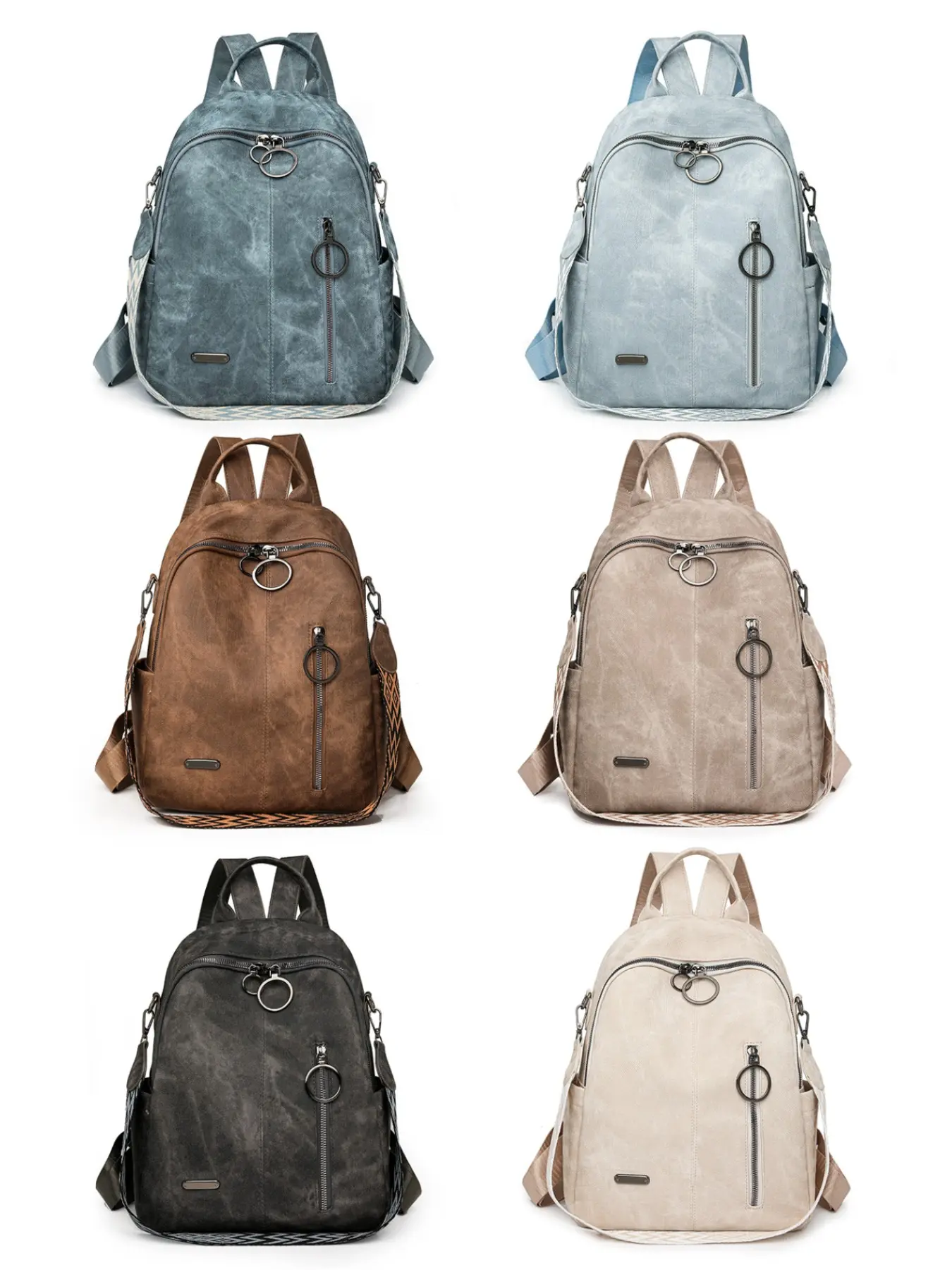 Korean Style Lazy Distressed Leather Women Backpack Travel Bag Large Capacity Lightweight Multi Color Available Ideal for Daily Commute Short Trip Travel Daily Outing Fashion Women Backpack Casual Daypack Backpacks