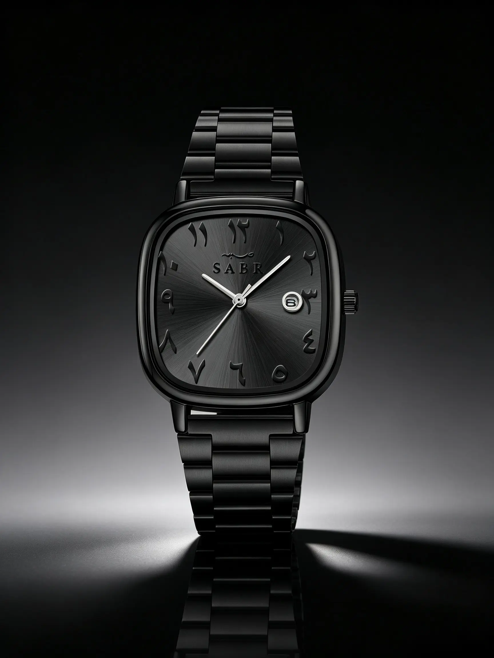 Square Men's Analogue Quartz Watch, Arabic Numerals, Minimalist Sabr Dial, Fashion Steel Band, Premium Matte Finish, Perfect Gift Watch