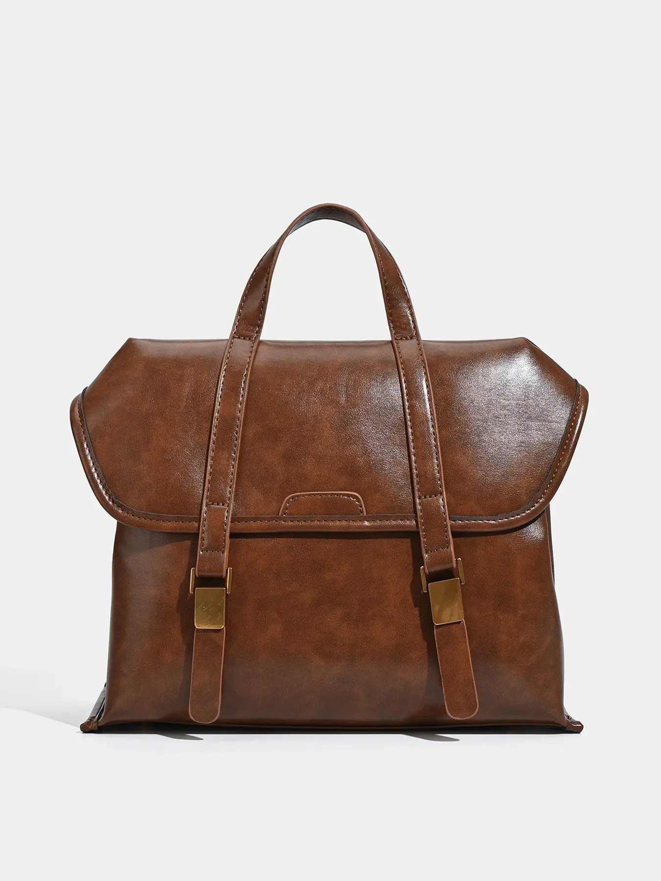 Vintage Brown PU Leather Backpack For Women, British Style Flap Satchel Backpack, Convertible Handbag Shoulder Bag, Retro Multiway Ladies Rucksack, Casual School Backpack For College Students, Daily Commute Campus Travel Handbag