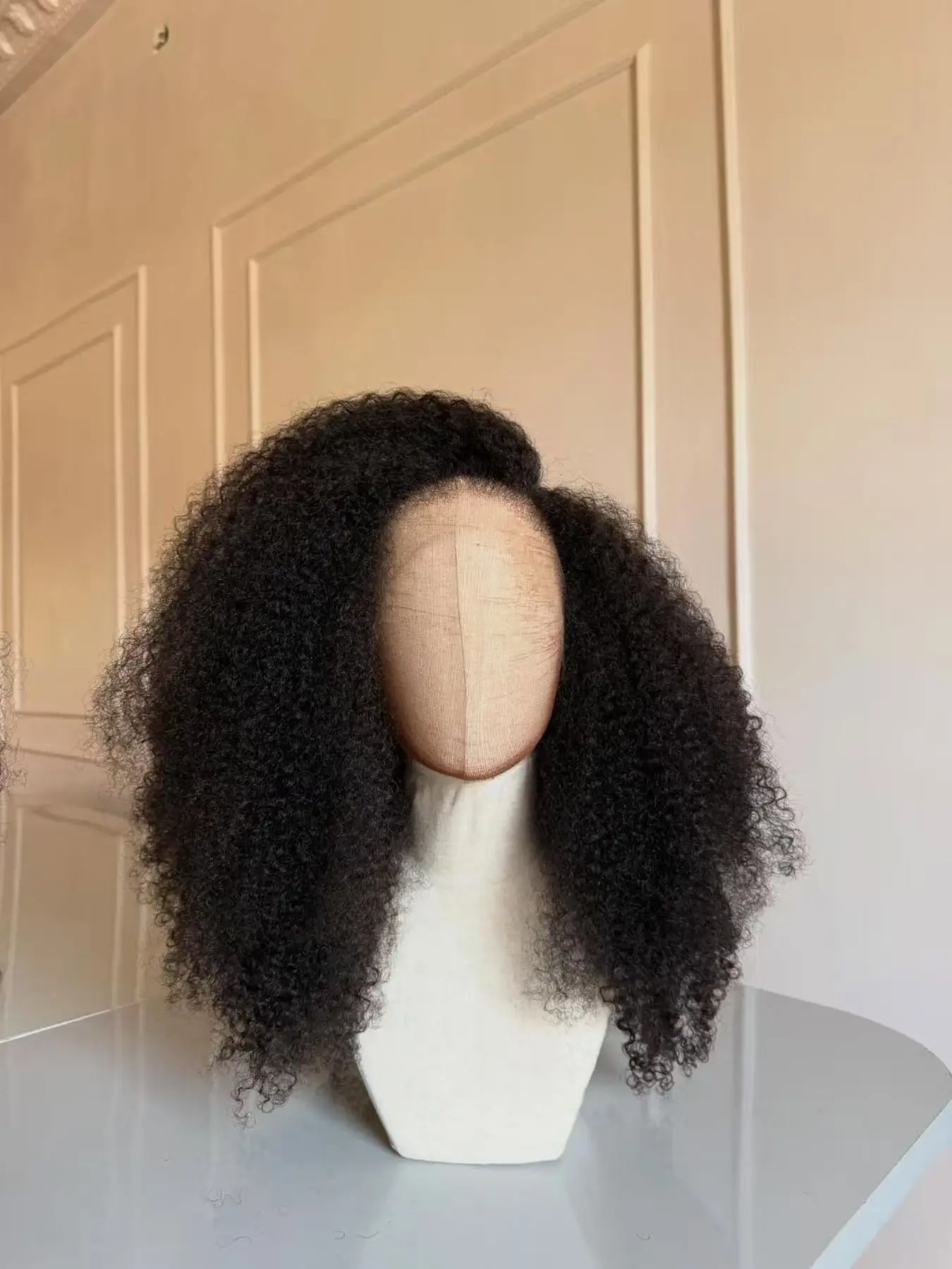 Kinky Curly Hair Wigs 26Inch 180%Density Lace Front Wigs Natural Black Color Natural hairline Remy Wig With Baby Hair Comfortable Wear Wigs Heat Resistant, Glueless, Breathable, Daily Wigs Transparent