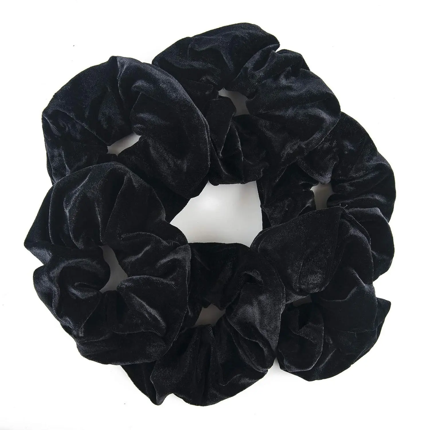 6 Count Big Black Velvet Scrunchies, Healthier Hair Ties for Women Girl, Not Hurt Hair, Oversized Scrunchies, Great