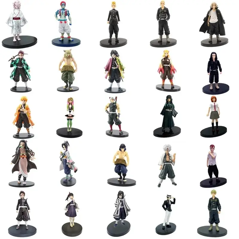 Anime Demon Slayer Figure Kamado Tanjirou Nezuko Action Figures PVC Model Toys Zenitsu Figurine Inosuke Kimetsu No Yaiba Figure