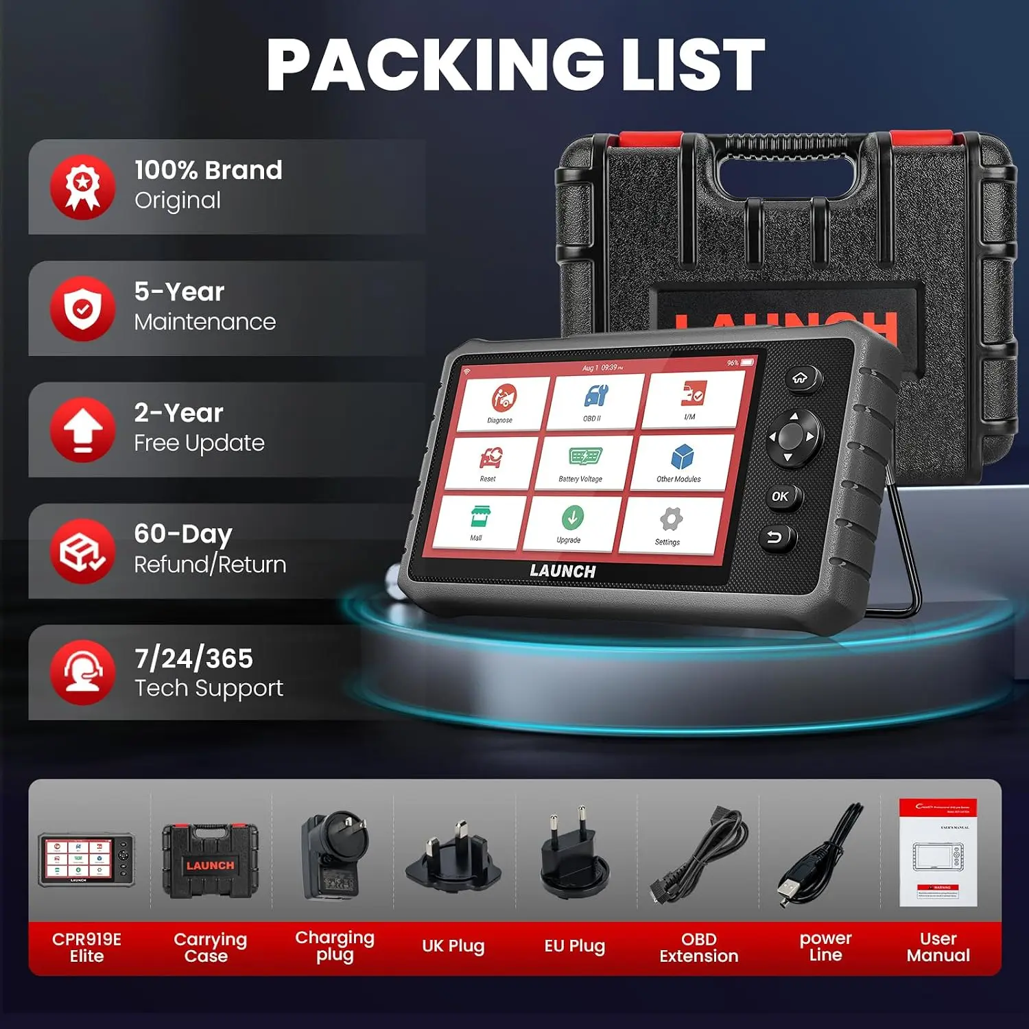LAUNCH CRP123I V3.0 Elite OBD2 Code Reader, 2026 WiFi-Enabled, FCA SGW Support, CANFD & DoIP Compatibility, SAS BMS DPF ABS Testing, Auto VIN Detection