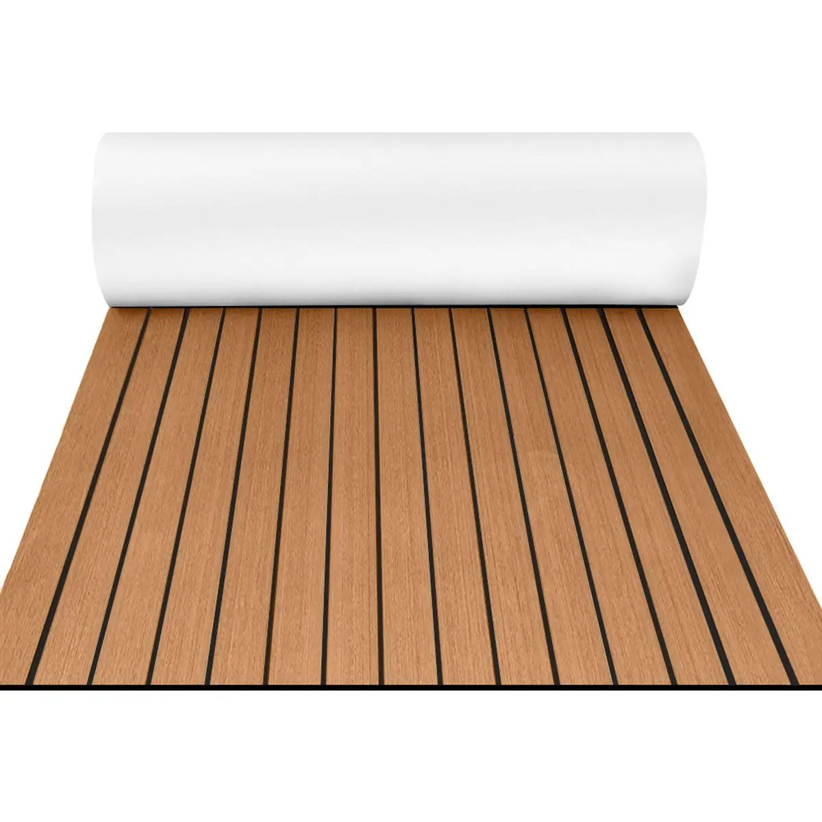Faux Teak EVA Foam Boat Decking Sheet, Self-Adhesive Anti-Slip Pad for Marine, Yacht, and RV Flooring, 96 x 45.6 Inch, Anti Slip Mat, Non Slip Mats
