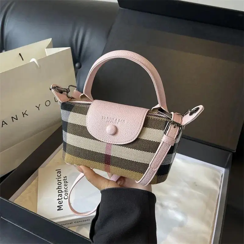 Summer plaid 3 new hand bill shoulder simple mini crossbody dumpg bag
