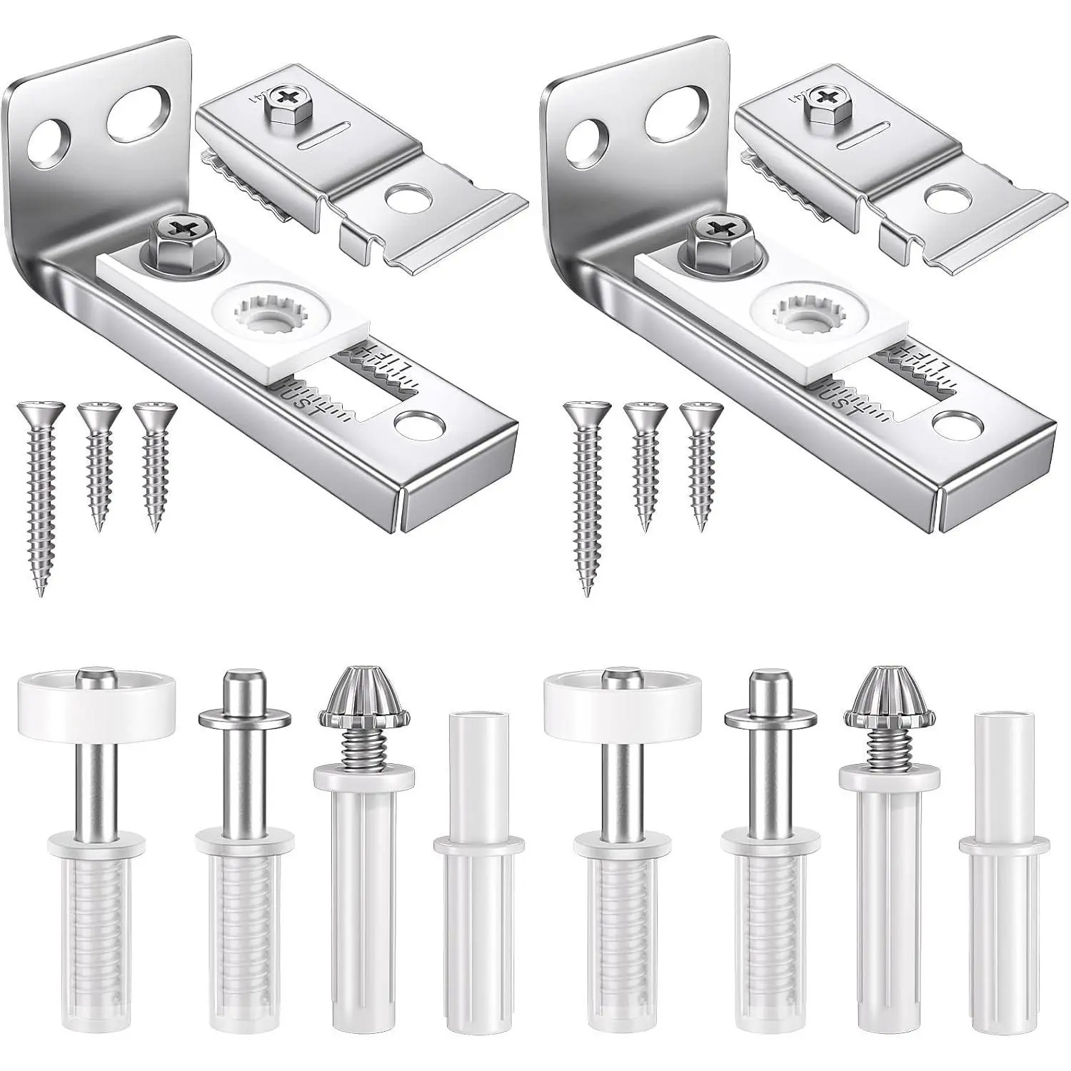 Bifold Door Hardware Functional Kit - 2 Multiple Packs Metal Parts, Top & Bottom Brackets, Pivots, Guide Wheels for Fits Folding Pocket & Accordion Closet Doors Home Repair