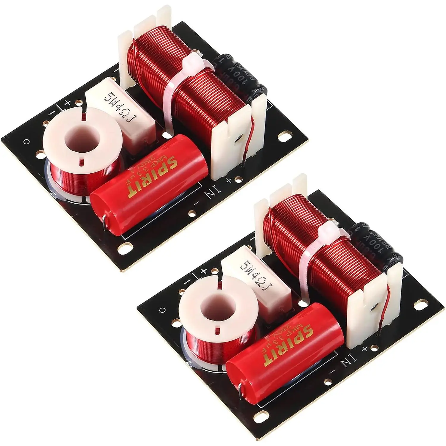 2 count 400W Speaker Frequency Divider 2 Way Treble/Bass 2 Unit Hi-Fi Audio Speaker Crossover Filter Frequency Distributor DIY Module