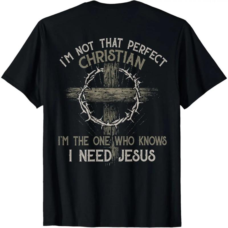 I'm Not That Perfect Christian I'm The One That Knows T-Shirt Graphic tees Casual Shortsleeve I'm Not That Perfect Christian I'm The One That Knows T-Shirt Graphic tees Casual Shortsleeve