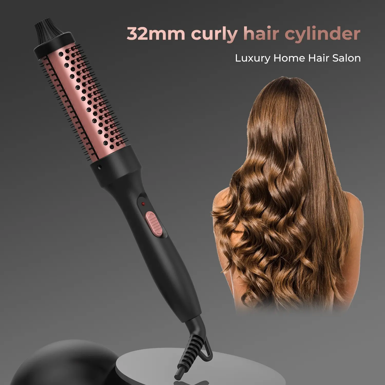 3-in-1 hot brush, 1.5-inch negative ion hot round brush, creates natural curls, dual voltage ionic curling/straightening iron, voluminous and smooth hot round brush, easy to use, a gift for women