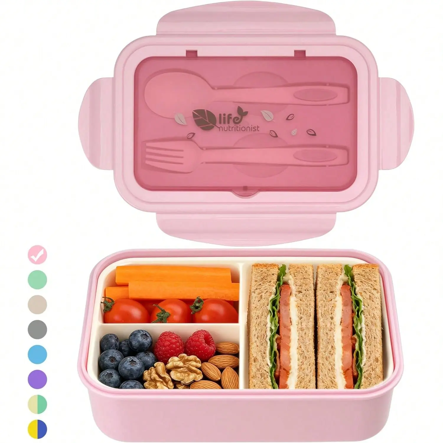 Adult Bento Box 1100ML Lunchbox with Spoon and Fork, Durable Lunch Container for Men and Women, BPA-Free Outdoor Dining