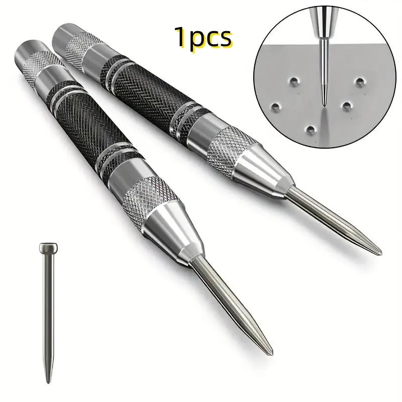 Steel Spring Center Punch Tool, Hand Tools, Hole Making Tool, Adjustable Tension Hole Punching, Smooth Hole Puncher, Suitable for Metal Wood Glass Plastic, DIY Enthusiasts Essential