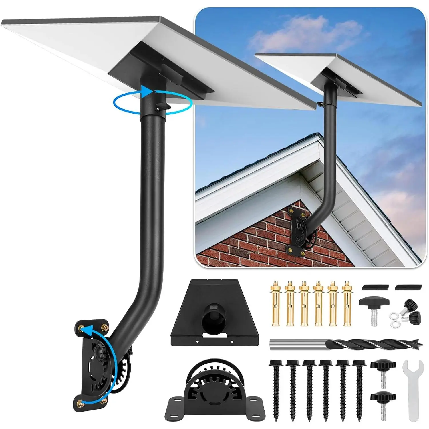 Starlink Gen 3 Mont Kits for Wall, 360? Adjstable Starlink Mont Gen 3, Starlink Monting Kit with Long Pole/Pipe Adapter Bracket Accessories Compatible with  Link Standard Dish 4/4X/V3
