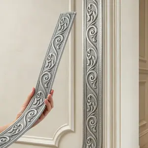 1roll 3D Crown-Shaped Flexible Foam Wall Decor, Self-Adhesive Peel-and-Stick Baseboards & Removable Wallpaper Borders