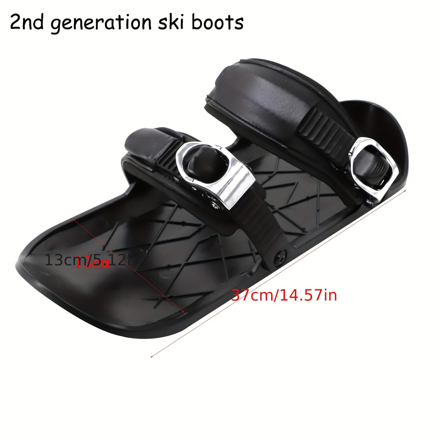 [Lightweight Ski Skates] Lightweight Men's Adjustable Mini Ski Skates |     Low-Temperature Resistant, Friction-Resistant Snowboard Shoes for All Terrain, Ideal for Outdoor Winter Sports and Skateboarding, Winter Sports Footwear, Secure Buckle Closure, Bl