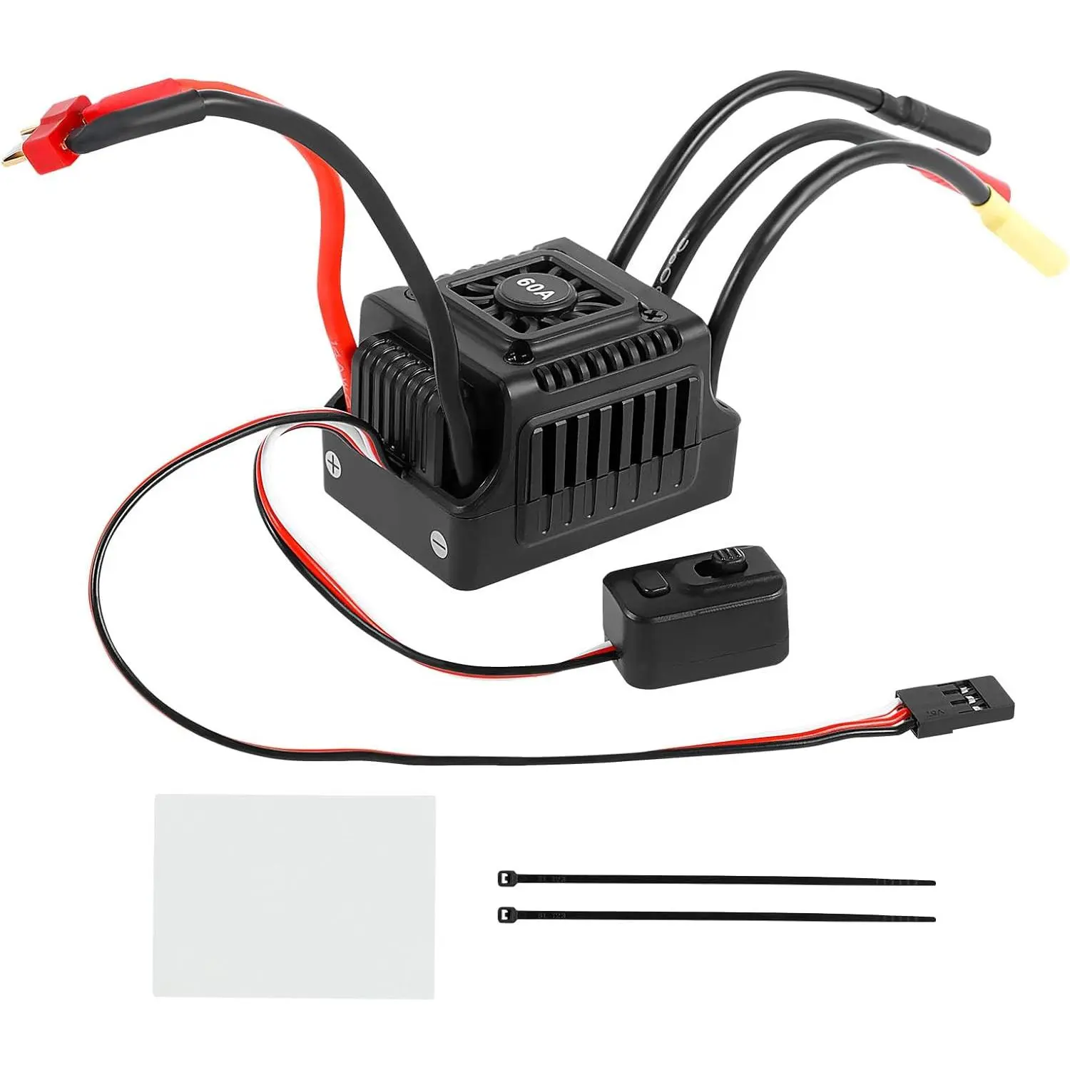 New 60A Brushless Sensorless ESC Motor Combo, Waterproof Dustproof Smart ESC with Multiple Protection, T Plug for 1/10 RC Car Truck Outdoor