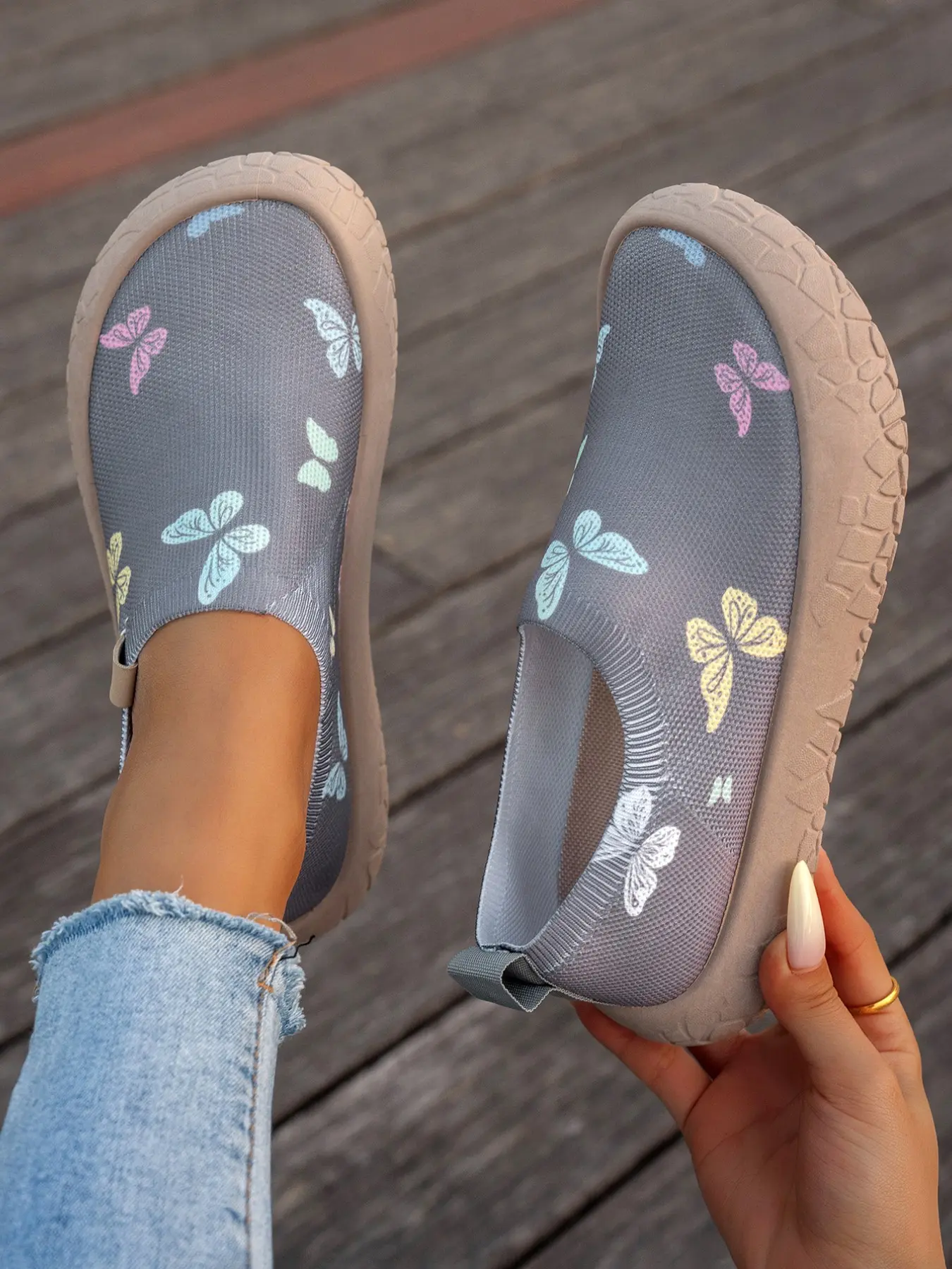 Women's Wide Ankle Boots, Textile Upper, PVC Sole, Casual Style, All-Season Wear, Breathable, Slip-On Design, Soft Bottom, Versatile Ladies Shoes