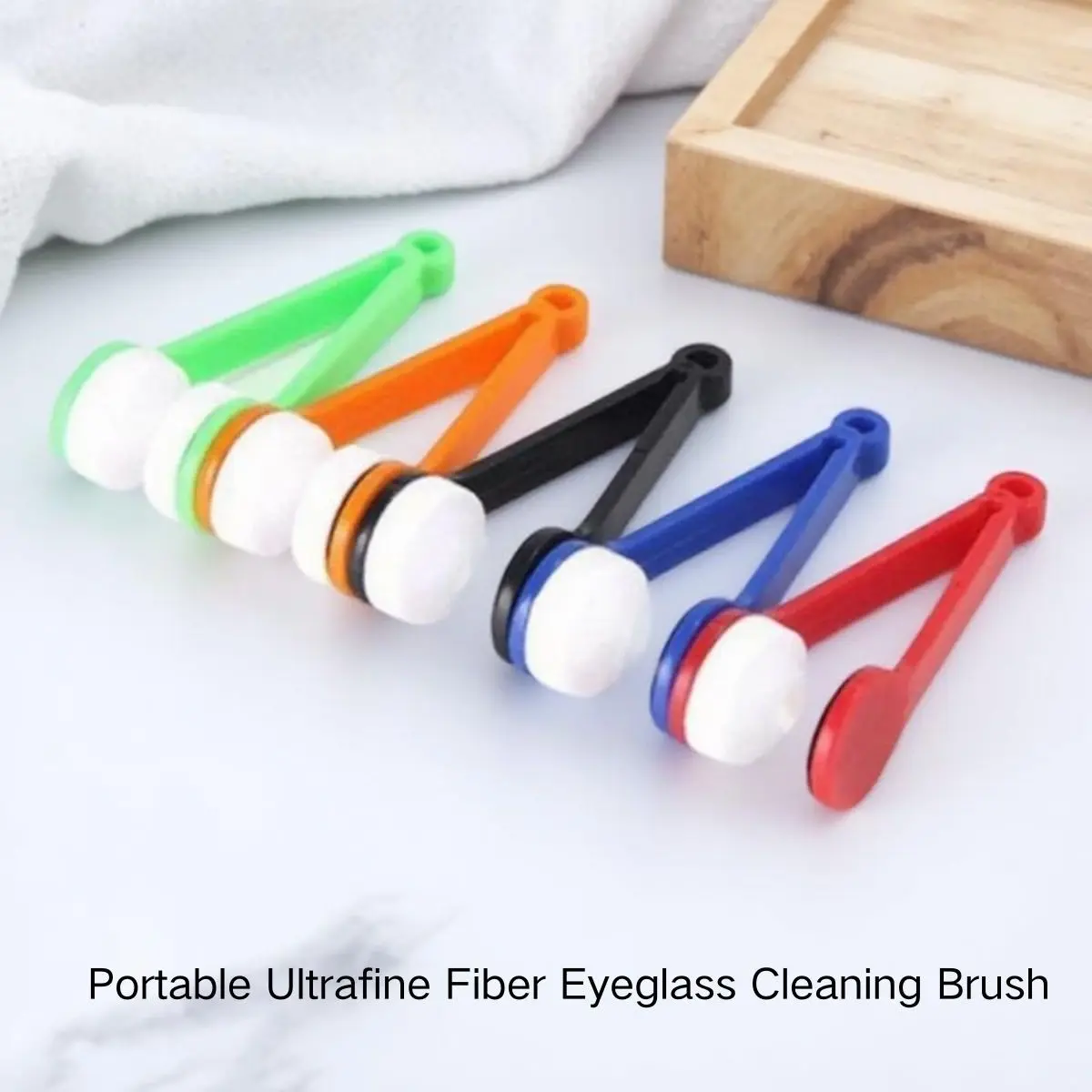 5-Pack Portable Microfiber Gentle Eyeglass Cleaning Brushes, Compact Multi-Function Sunglasses Cleaner, Trace-Free, Perfect for Daily Use, Unisex