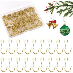 100 Pack Gold Christmas Ornament Hooks for Christmas Tree Decorations