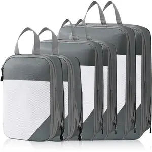 6 Set Compression Packing Cubes for Travel, H HOME-MART Packing Cubes Organizer For Carry On Luggage Travel Essentials