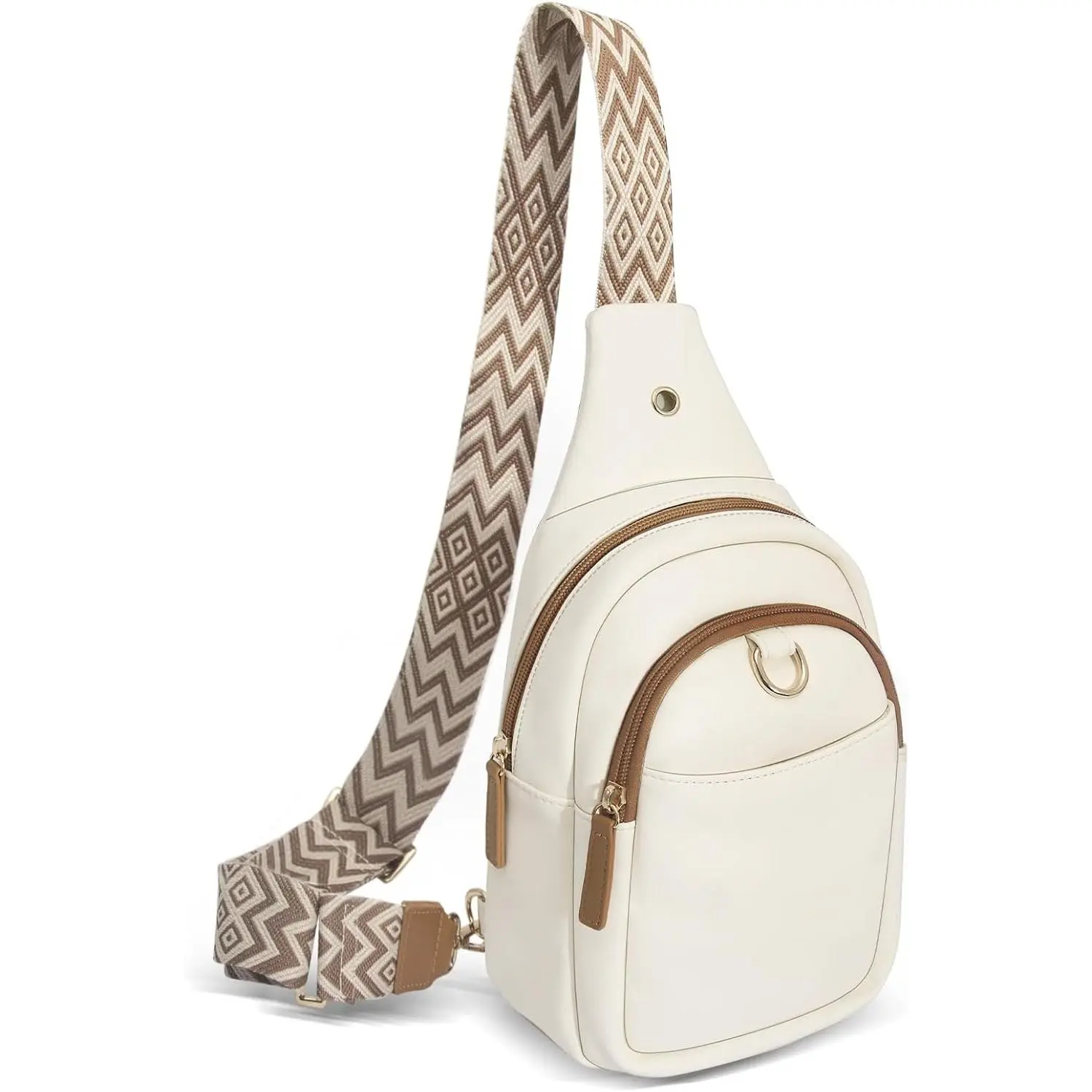 Crossbody Bag for Women, Sling Bag Anti , PU Leather Chest Purse | Water-Resistant, Headphone  Hole, Concealed-Zipper  Pocket, Reversible  Strap, Suitable for Travel Hiking