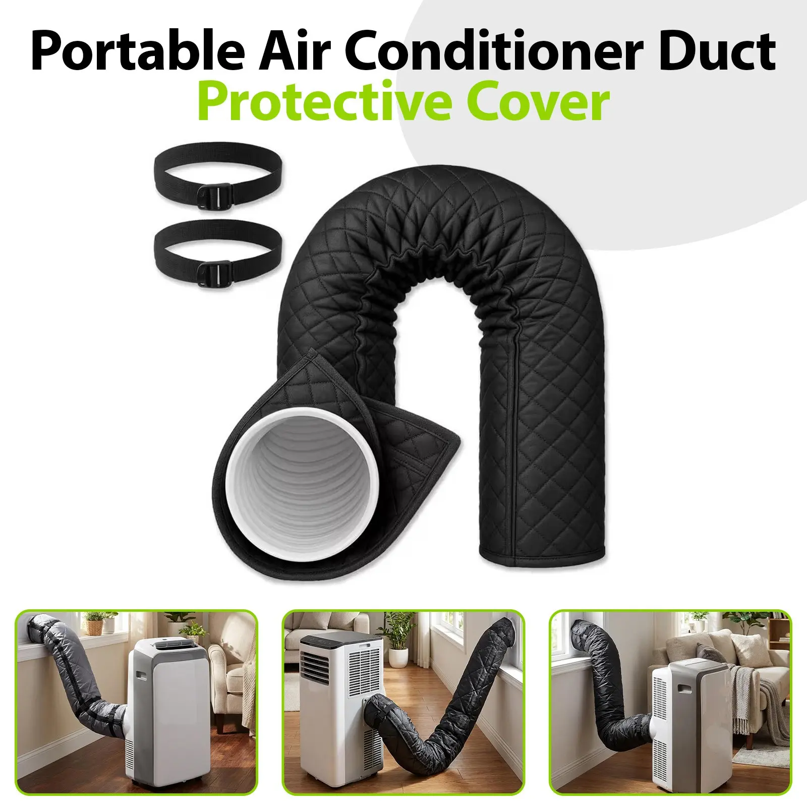 Portable Air Conditioner Hose Cover, Insulated Ac Pipe Protector, Heat Shield, Dustproof Sunshade, Dustproof Design, 1 Piece Set, Easy Installation