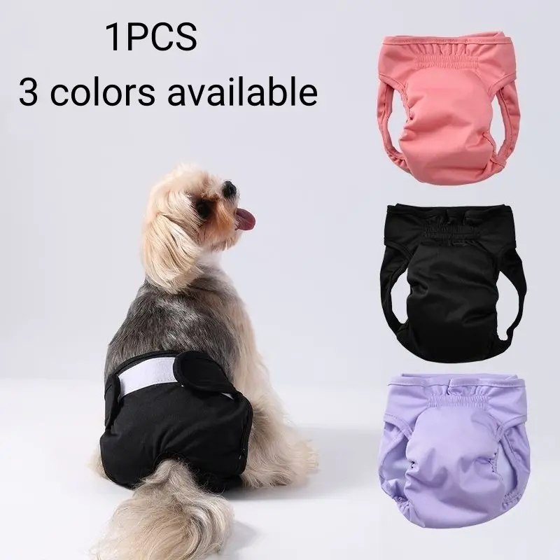 Dog Physiological Pants, Puppy Diapers, Washable Velcro Design, High Absorbency Leak-Proof, Multiple Colors and Sizes, Suitable for Small Medium Dogs