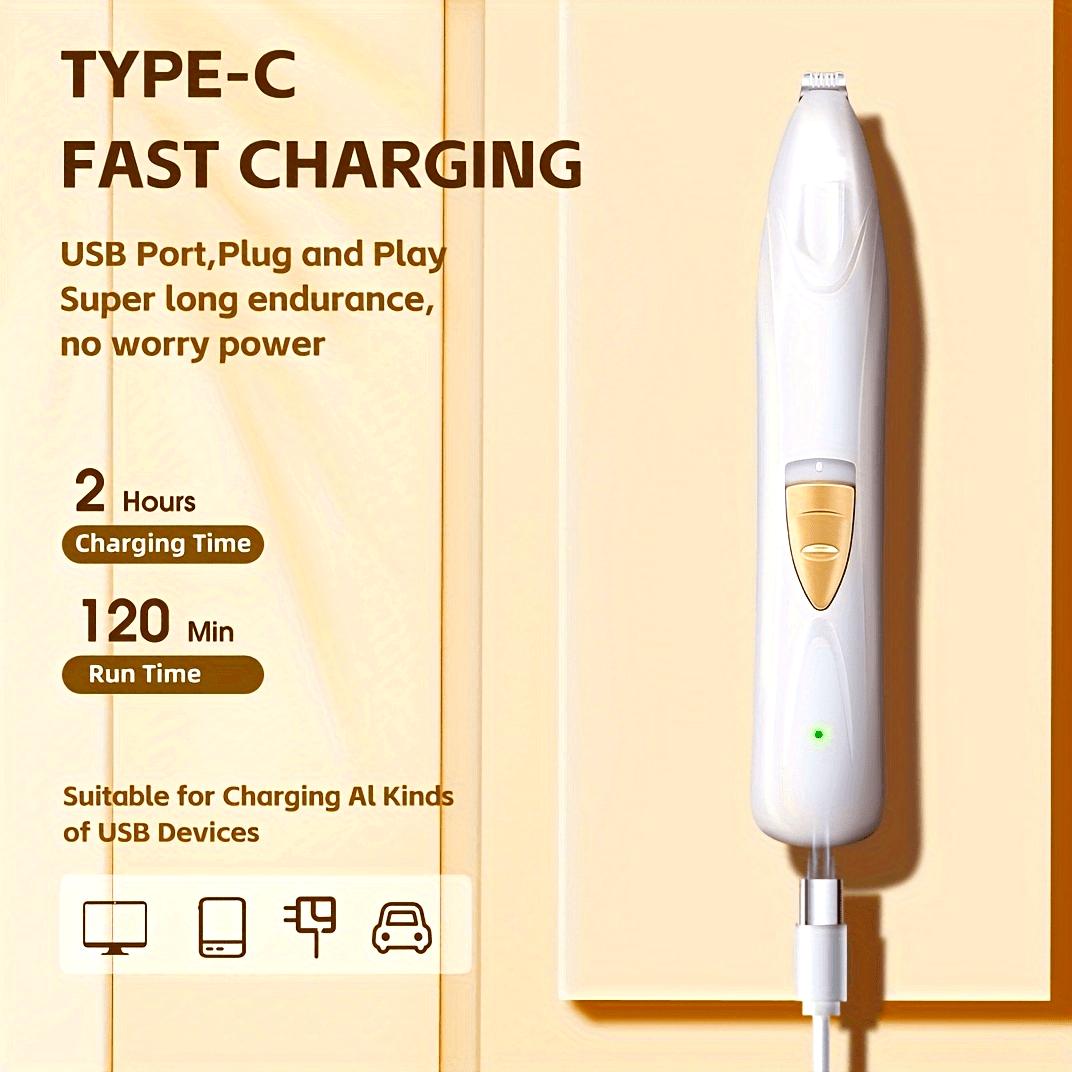 Electric dog paw trimmer, dog scissors with LED light, USB rechargeable professional dog grooming kit, cat and dog shaver, pet eyes, face, ears, paws