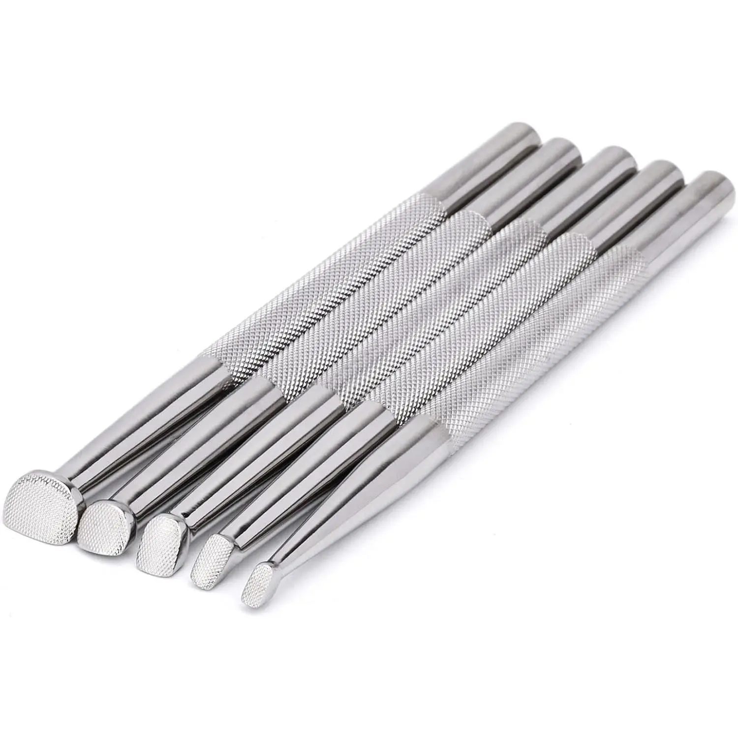 Leather Stamping Tool Beveling Set 5Pcs Undercut Checkered Stamps Stainless Steel Carving DIY LeatherCrafts Kit (Checkered Beveler)