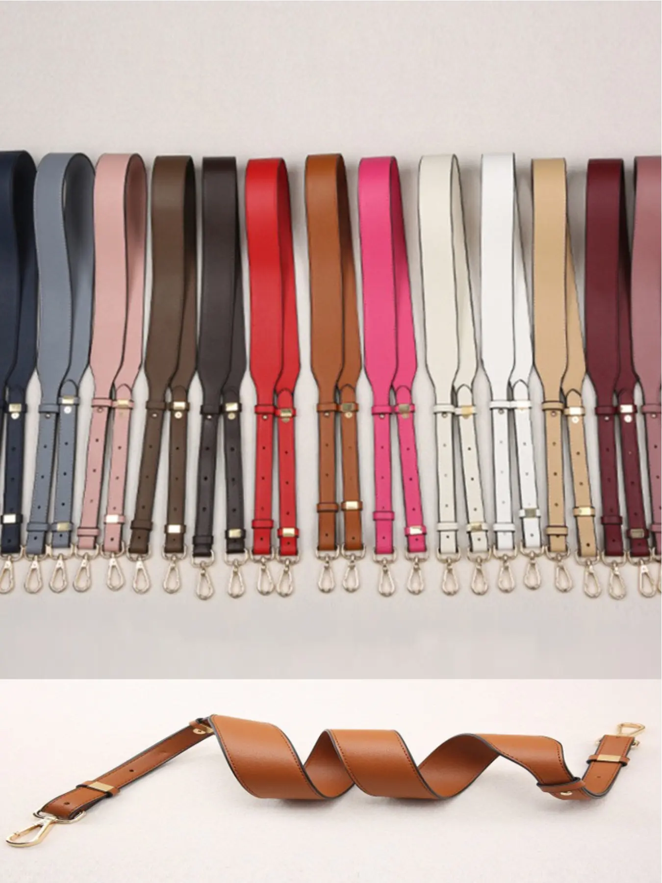 Classic Monochrome Adjustable PU Shoulder Strap Replacement, Durable Fashion Design, Perfect for Daily Use, Stylish and Practical Accessory