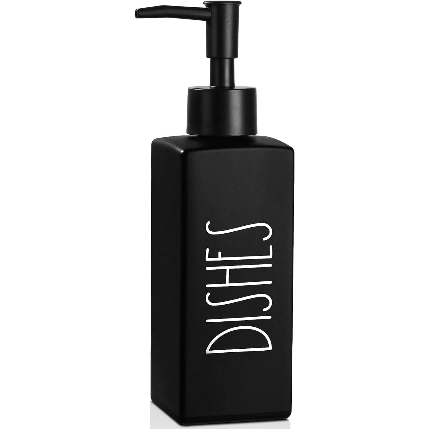 Dish Soap Dispenser, Matte Black Soap Dispenser for Kitchen, Glass Dishes Dispenser with Pump,  Liquid Soap Bottle Dispenser, Refillable Soap Bottle for Kitchen Decor, 12.3fl oz