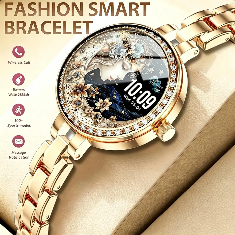 Elegant Women's Smartwatch Wearable 2026, Long Battery Life, Sleep Monitoring, Message Alerts, Remote Shutter, iPhone/android Compatible, Perfect Gift