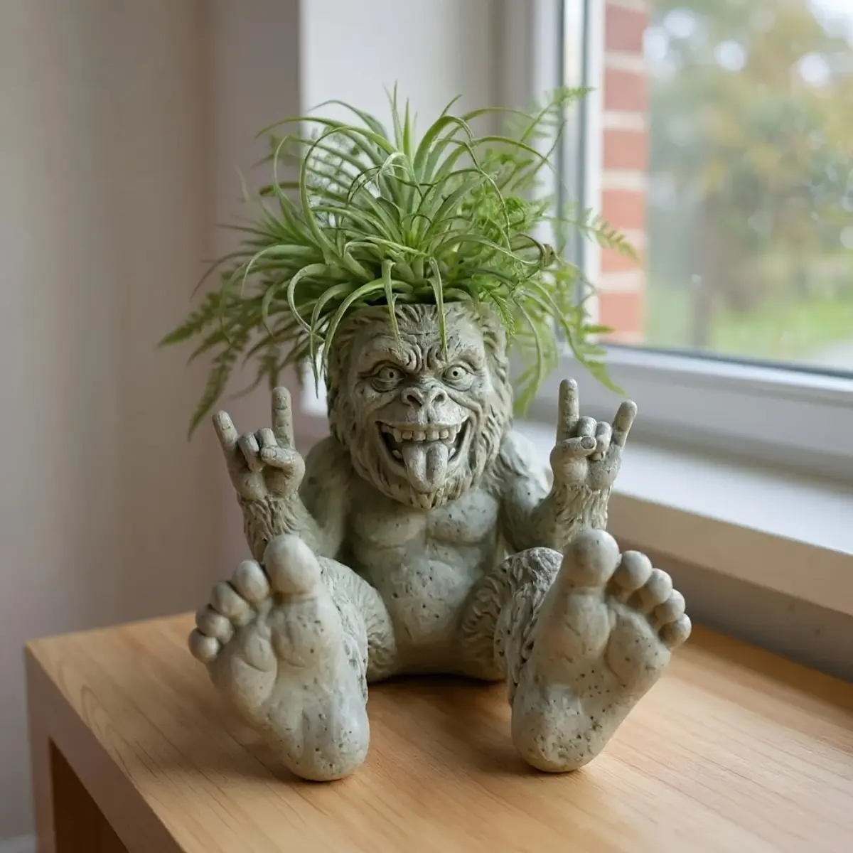 Bigfoot Resin Planter Pot, Funny Sasquatch Plant Holder for Garden, Patio, Balcony, Lawn and Porch, Creative Flower Pot for Indoor and Outdoor Plants, Decorative Gardening Container, Unique Home Accent, Holiday Gift and Collectible Ornament