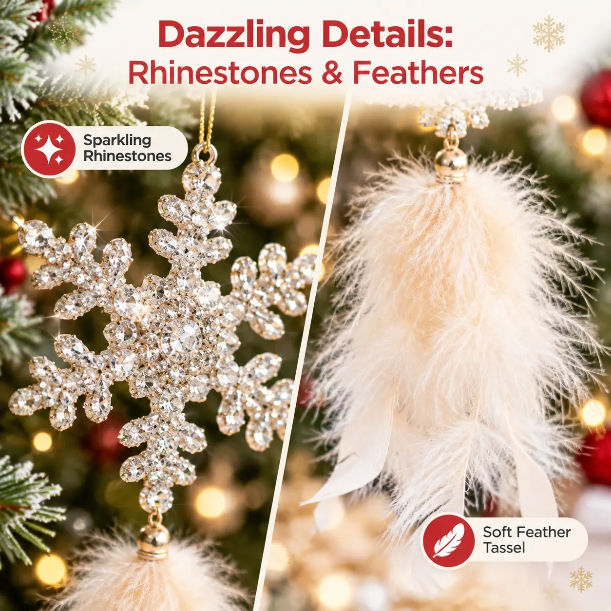 Luxury Style Christmas Tassel Hanging Ornament Decorative Ornaments for Christmas Tree