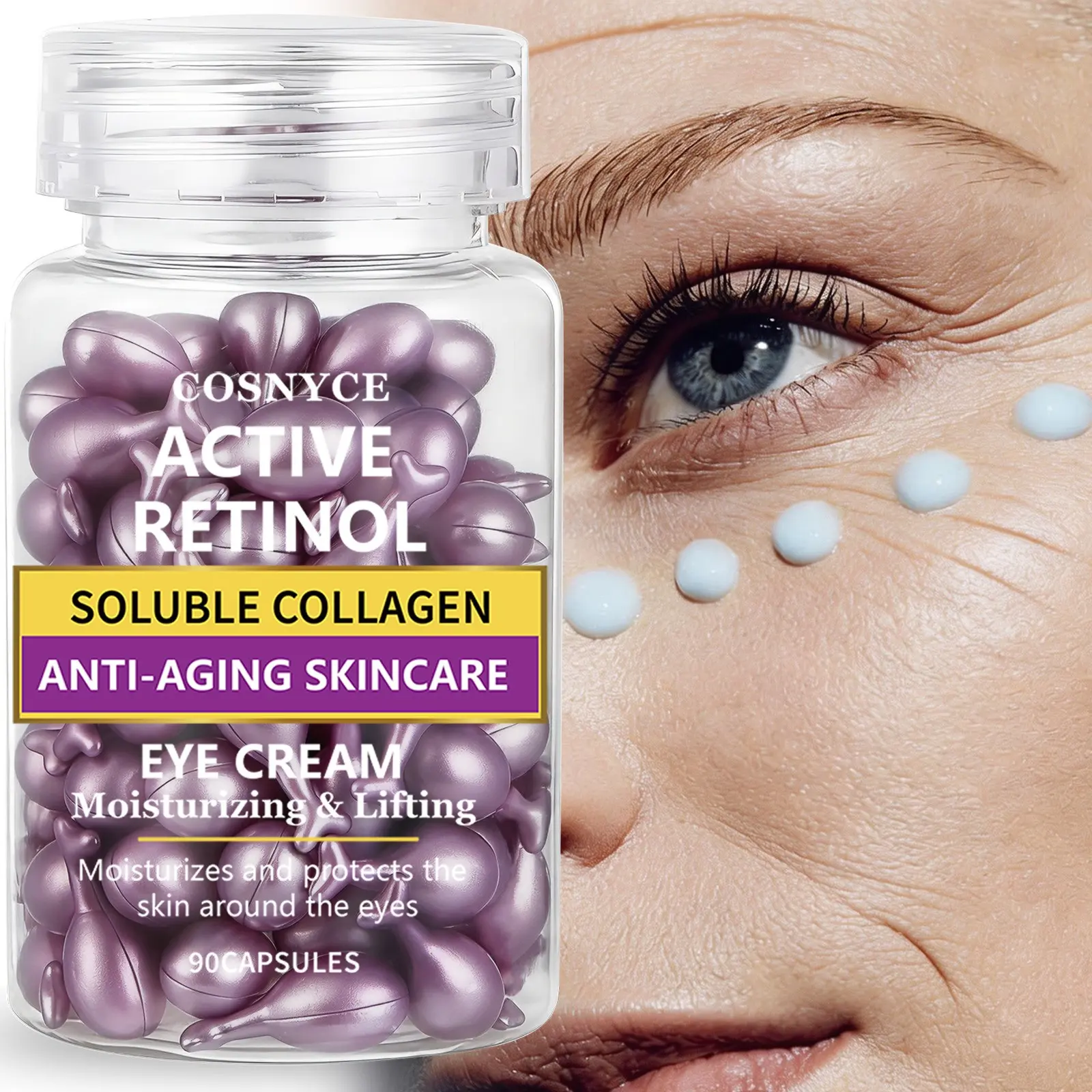 90pcs Eye Cream, Moisturizing, Protects Skin, Keeps Skin Hydrated, Softens Skin, Liquid Form, 24 Months Shelf Life, Scpn/cpnp Notified
