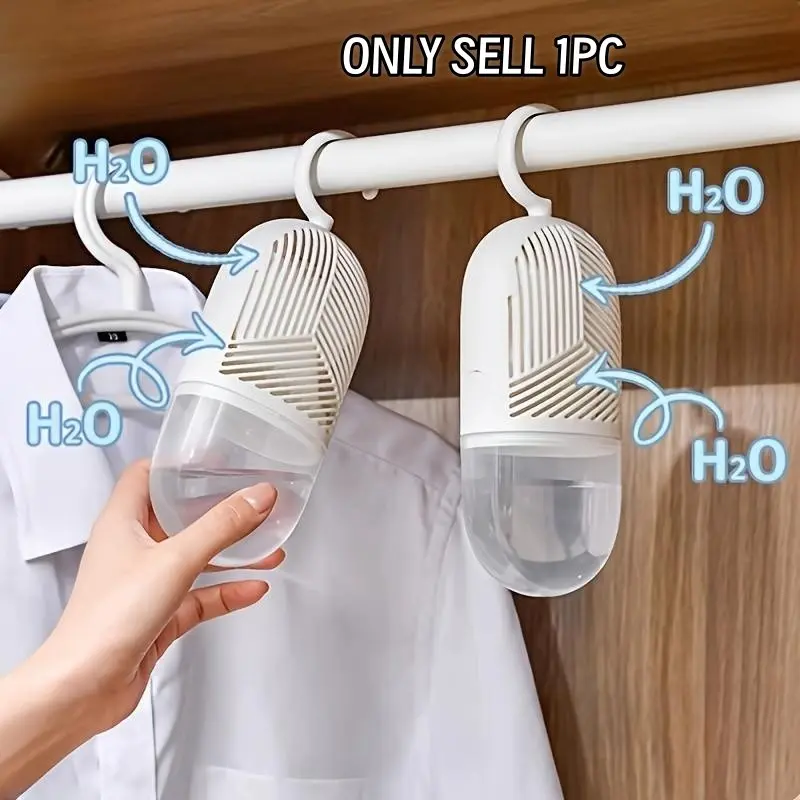 Reusable Hanging Lightweight Dehumidifier Bag Set, Mold Prevention for Closet and Bathroom, Includes Dehumidifier Bag and Hanging Tool, Wardrobe Accessories