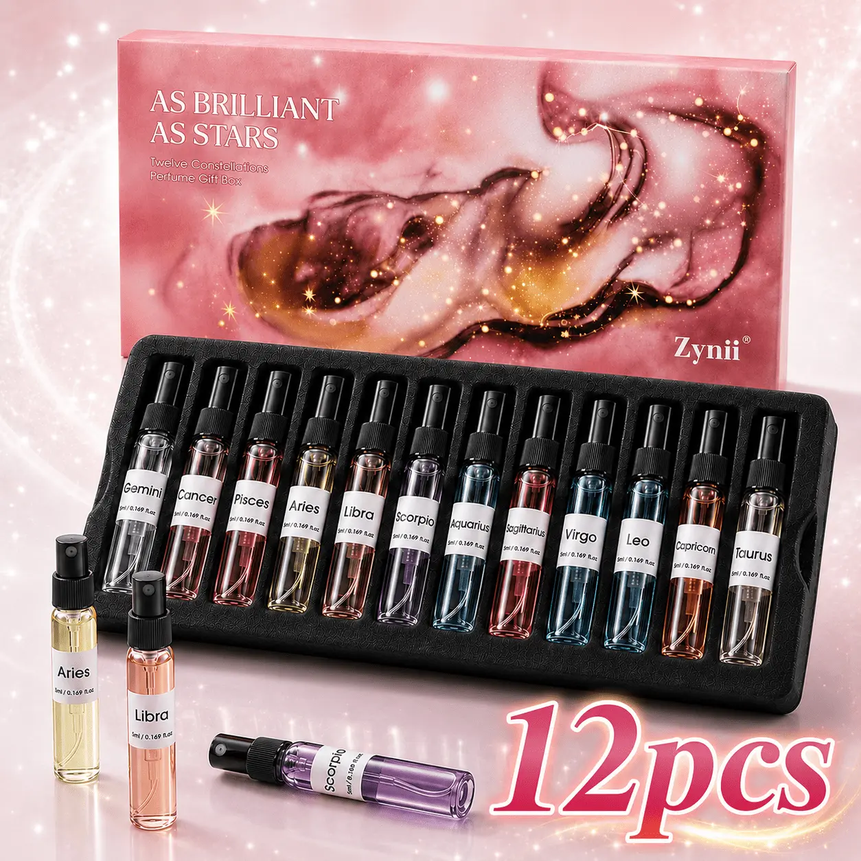 12pcs Women's Perfume Set, A Mix of 12 Fragrances Eau De Toilette, Lasting Fragrance, Daily Versatile Men And Women, Common for Commuting, Dating, Leisure, Holiday, Birthday, Party, Valentine's Day Gift