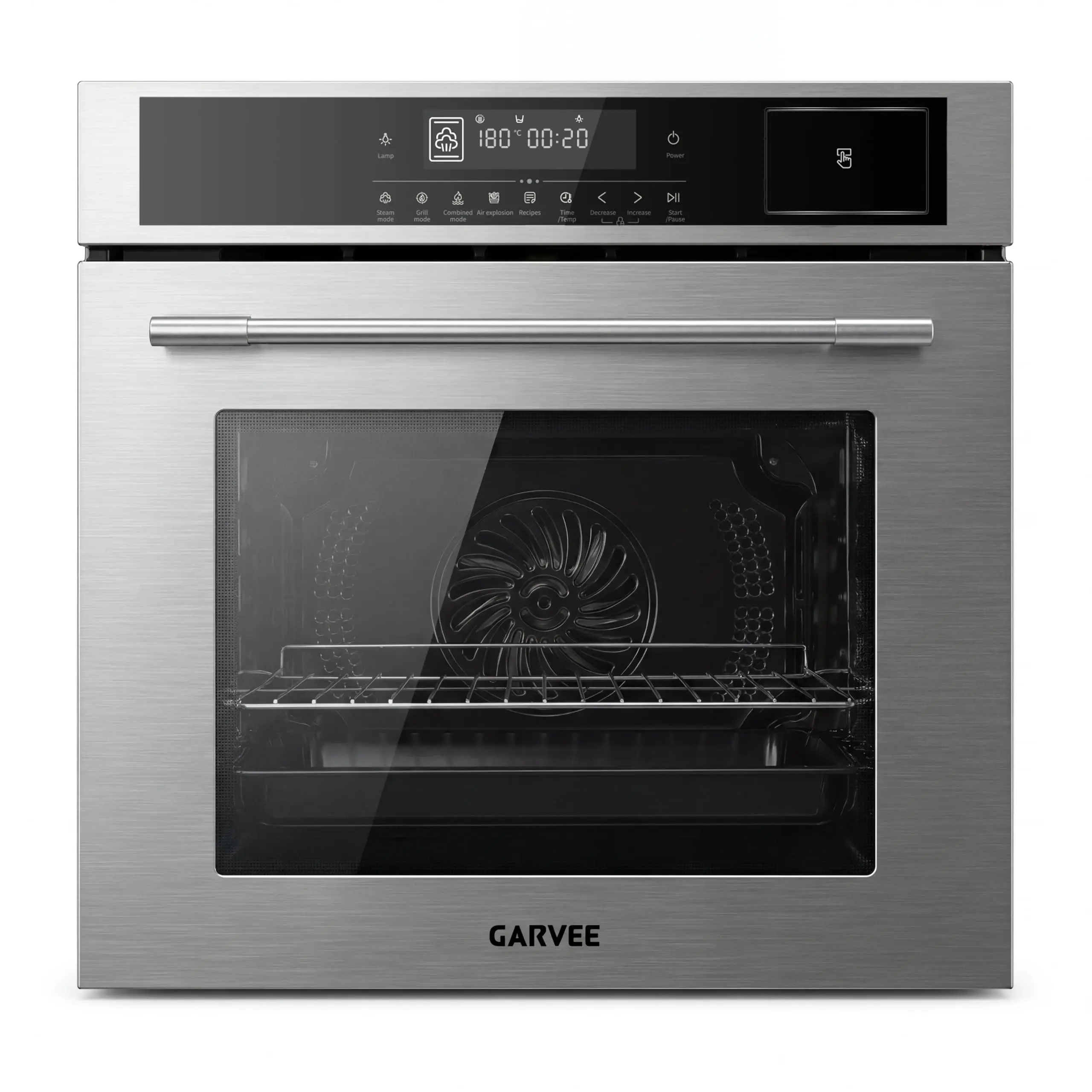 24 Inch Built-In Electric Steam Wall Oven – 2.5 Cu.ft Capacity – 5 Cooking Modes – Touch Control – Triple Glass Door – Steam Function – Easy Clean Interior