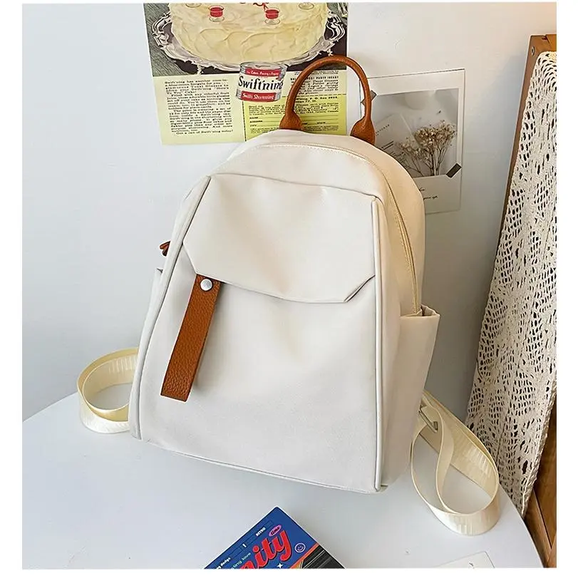 Unisex Minimalist Solid Color Mini Backpack, Lightweight Compact Daypack & School Bag for College Students,Casual Outings,Adjustable Padded Shoulder Straps, Comfortable Breathable Back Panel, Secure Zipper Closure, Portable Stylish Everyday Carry Bag