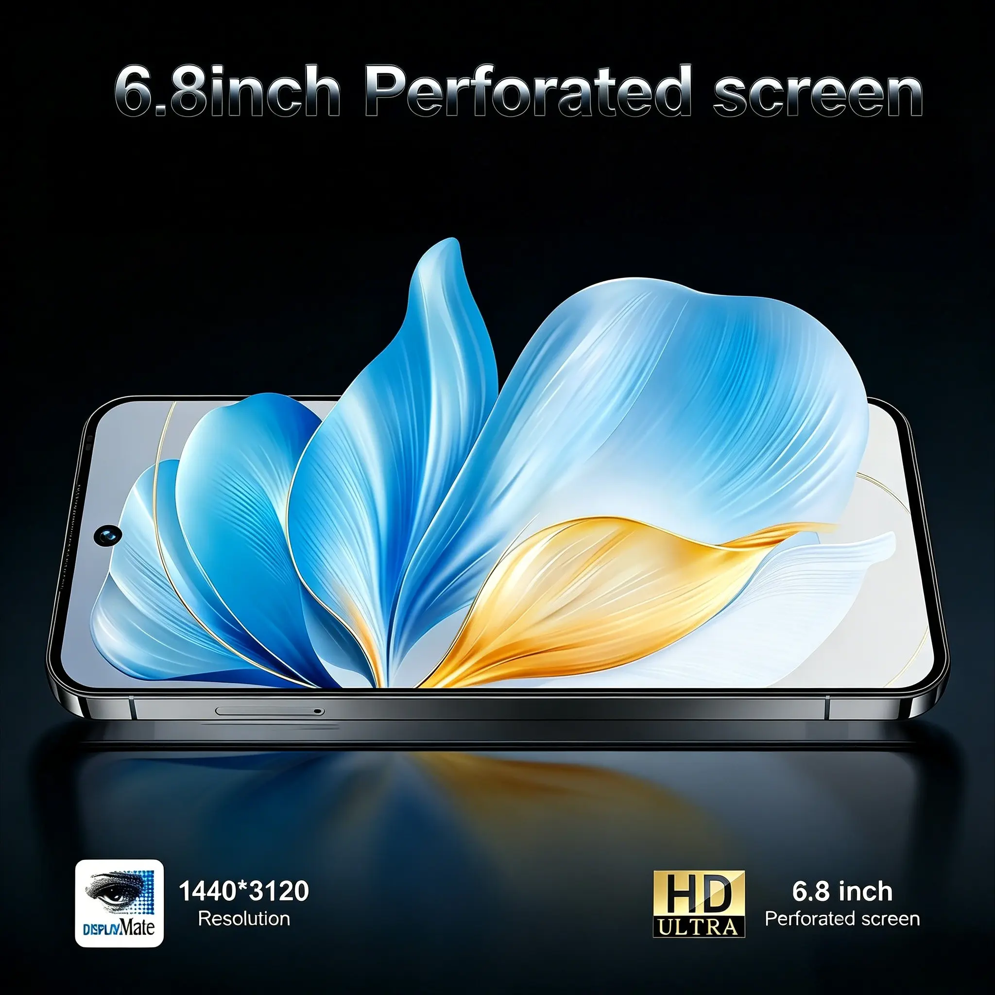 Fashion Slim Smartphone 6.8 Inches Large Screen Dual Sim Dual Standby 3+64GB Android System, Octa-Core Processor, USB PD Charging