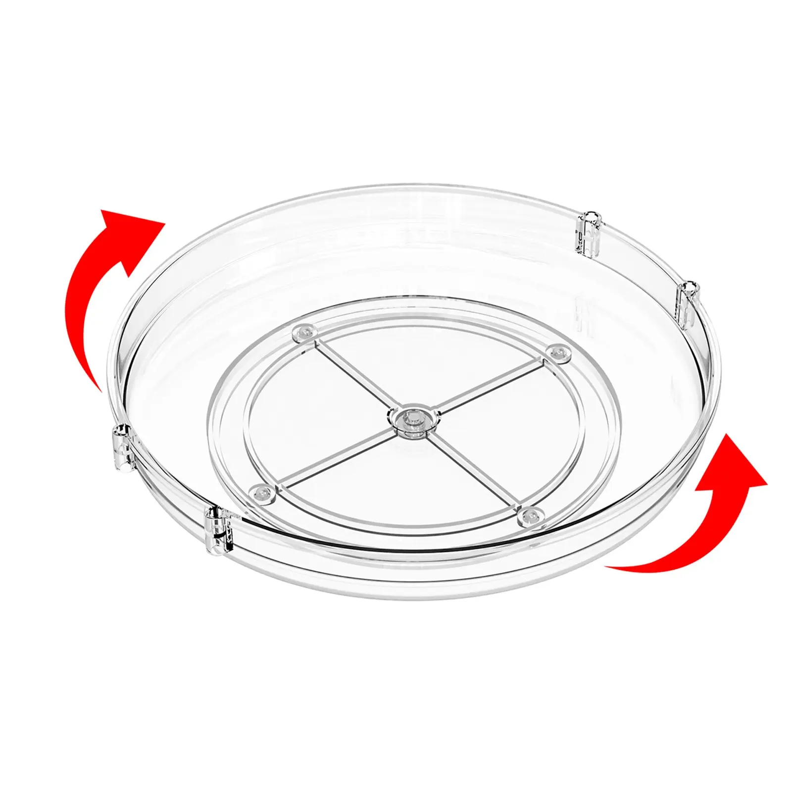Lazy Susan Organizer, 9.5 Inch, Kitchen Lazy Susan Turntable Rotating Tray for Cabinet, Turntable Organizer for Pantry Organizers and Storage, Non-Skid Fridge Organizer, Condiment Jar Holder, Clear Acrylic Organizer