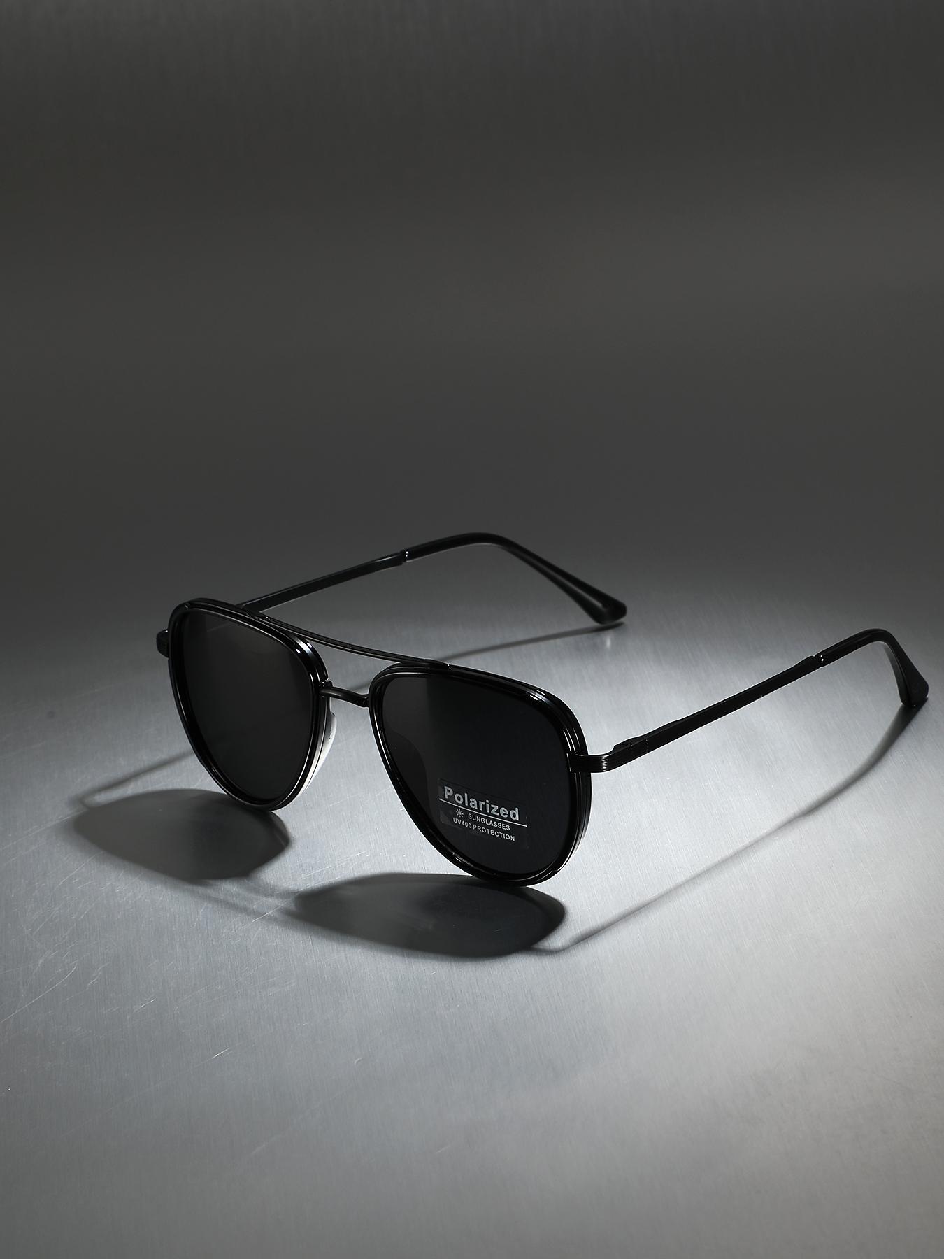 Unisex Vintage Metal Frame Sunglasses, Aviator Polarized Sunglasses, Trendy Casual Sunglasses for Travel Use, Fashion Accessories for Outdoor Activities