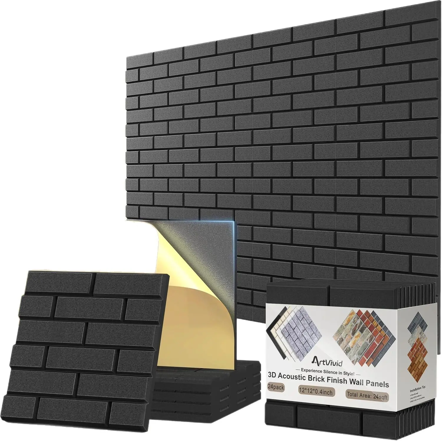 12pcs Self-Adhesive Square Acoustic Panels, High-Density Polyester Soundproofing Boards, 9mm Thick, for Recording Studios, Meeting Rooms, Home Studios, Peel And Stick Panels For Walls, Interior Wall