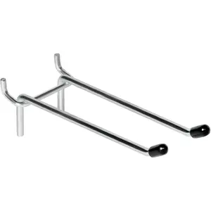 10 count Pegboard Hooks, 6 Inch Peg Board Hooks, Pegboard Pegs Accessories with Rubber Tipped, Double Peg Hook Fit 1/4" Hole, Heavy Duty Tool Utility Hook for  Tools, Bags and