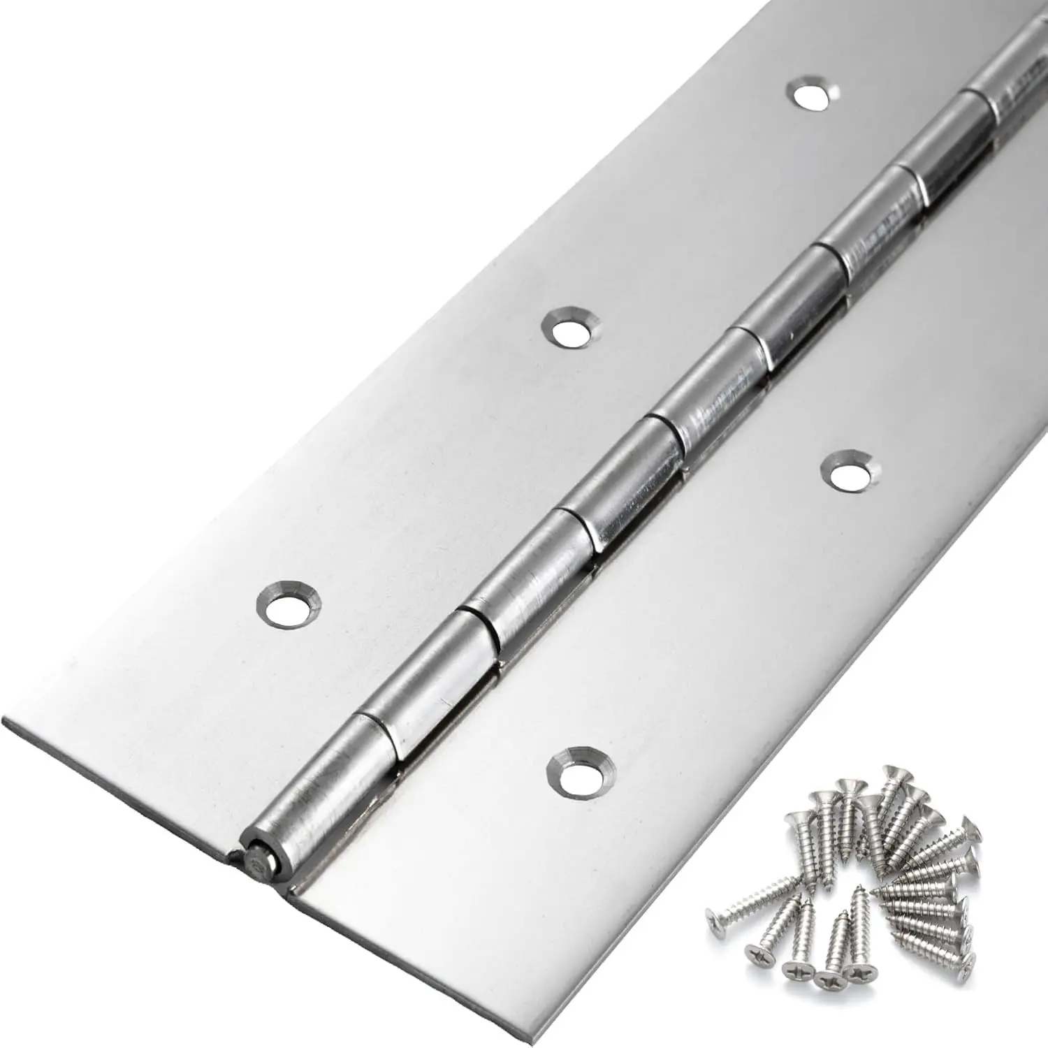 Heavy Duty Stainless Steel Piano Hinge - 24in x 3in Width, 0.060in Thick, 1-Piece with Continuous Knuckles, Silent Opening & Smooth Surface for Cabinet, Industrial Projects