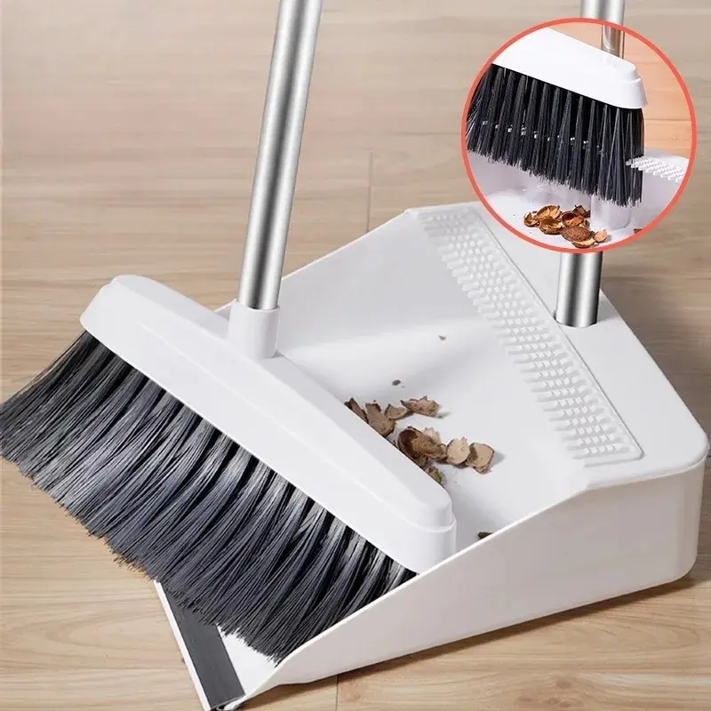 2-piece set (1 stainless steel broom and 1 dustpan) - Household Home Cleaning Tools indoor and outdoor cleaning tools - Suitable for living room, bedroom, kitchen, and outdoor use - Easy to clean household broom and dustpan set