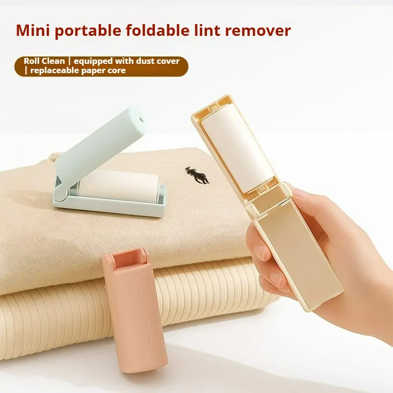 4pcs/6pcs Portable Foldable Strong Sticky Mini Lint Remover • With Lid, Dustproof and Anti-Accidental • 180-Degree Foldable • Ideal for Travel, Home, Office, Dating • Exquisite Gift
